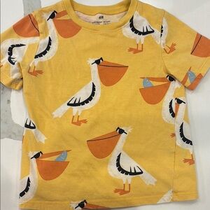 H&M Kids Yellow Pelican Print T-Shirt